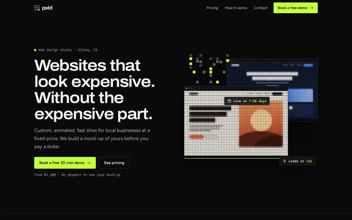 Homepage of pxld, Growth build