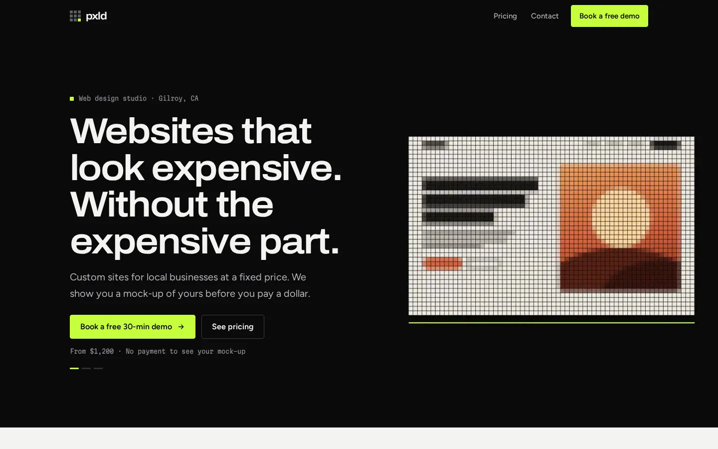 Homepage of pxld, Launch build