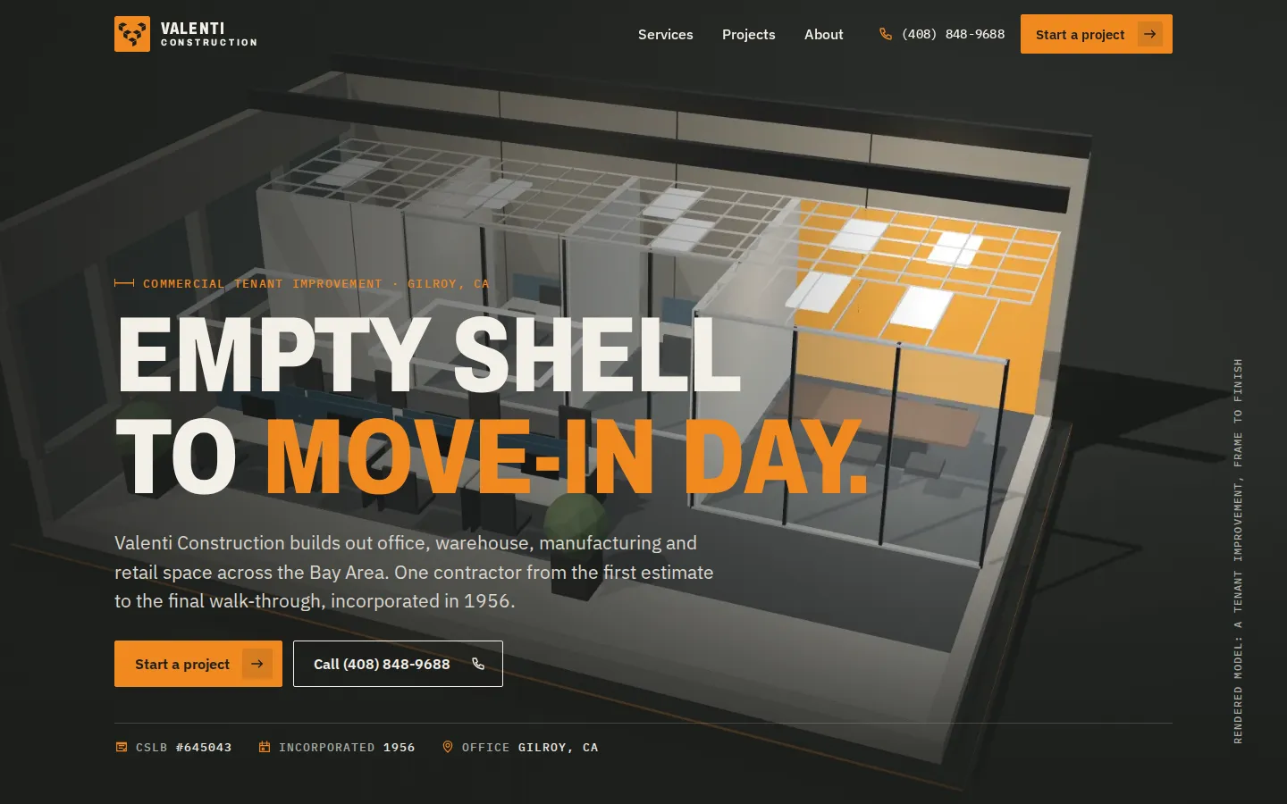 Homepage of Valenti Construction